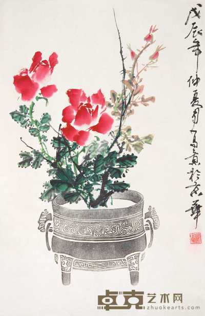 边宝华 花卉 立轴 65×43cm